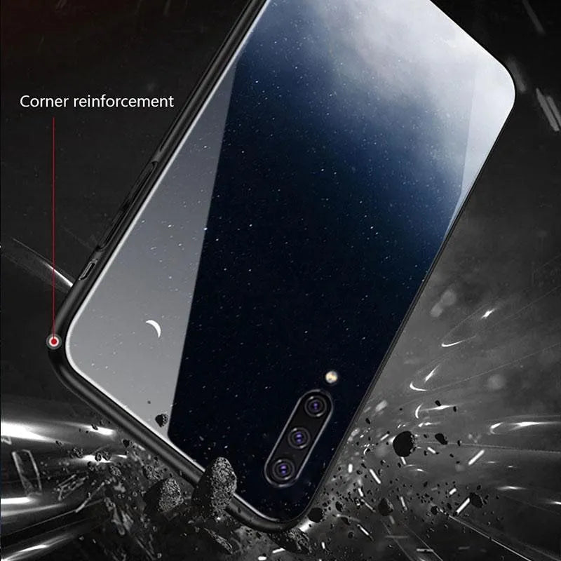 Black silicone phone case shown on a Samsung Galaxy S10 phone.