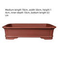 Thickened purple clay rectangular flowerpot, handmade, natural clay colour, 58x41x10cm size