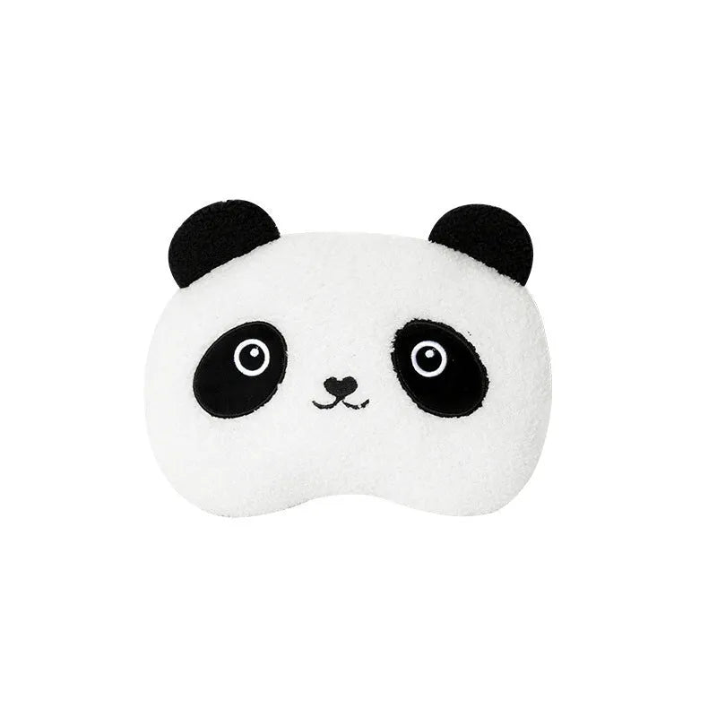 Winter plush panda car seat cushion with elastic hemming and memory foam filler on car seat