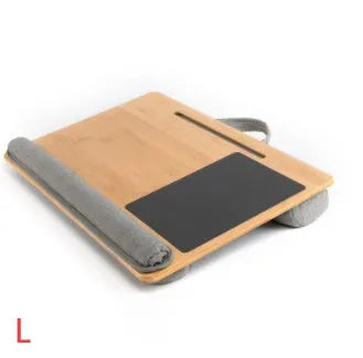 Lazy sofa lap computer desk in bamboo and fabric Japanese style with card slot and two size options