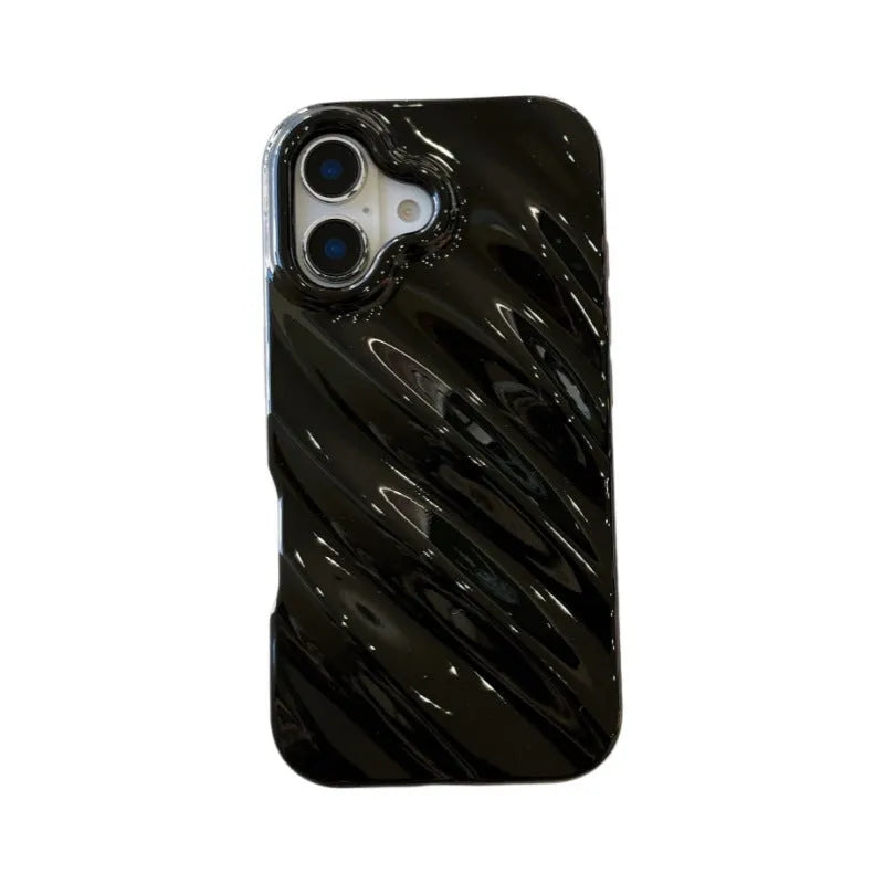 TPU water ripple phone case for iPhone in black with anti-fingerprint finish