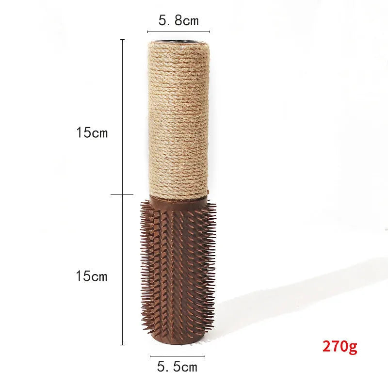 Sisal scratching post for cats measuring 30cm high in brown or grey colour options