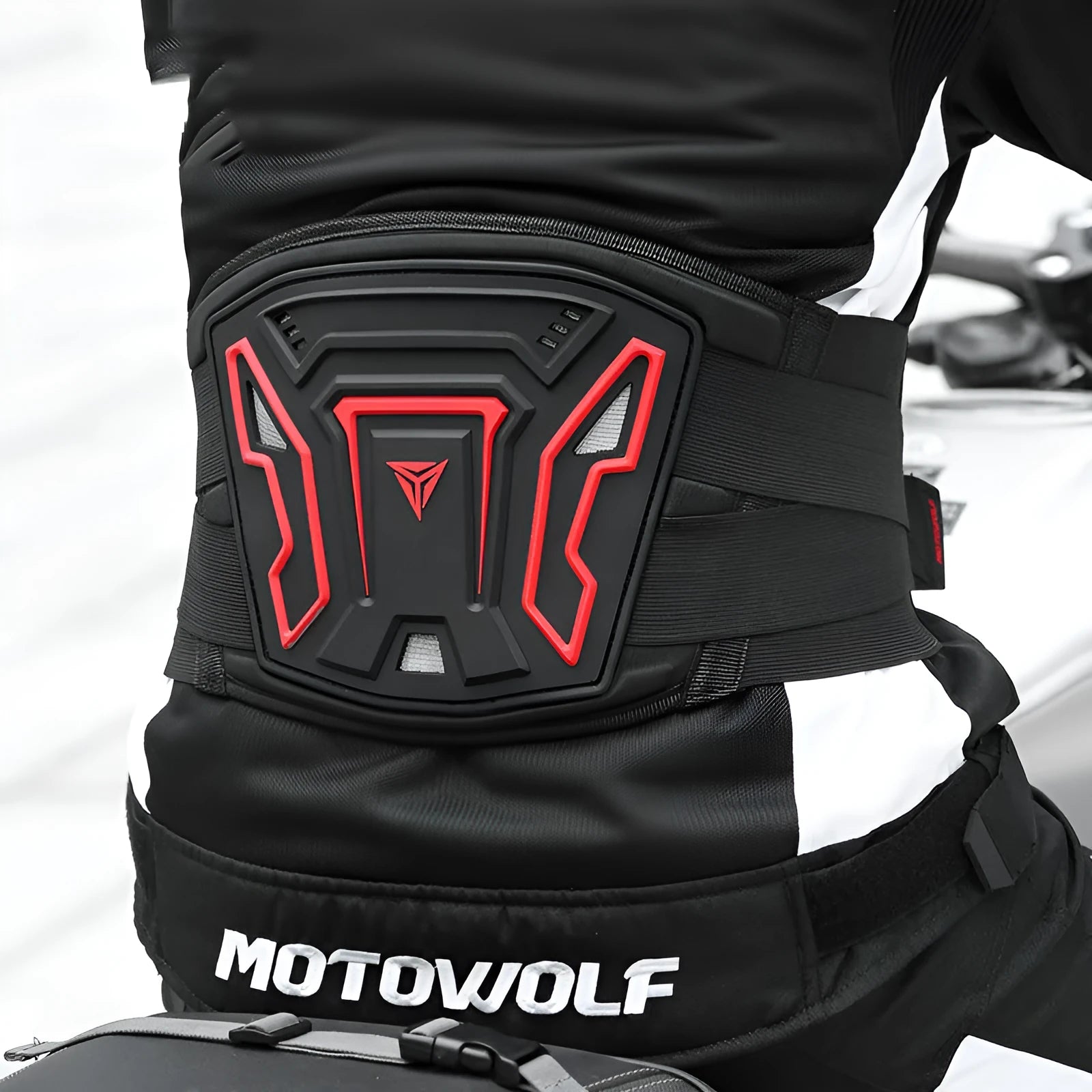 MDL1028 motorcycle riding waist support waistband in black or red colour with size options