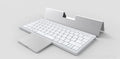 Three-in-one Bluetooth keyboard with touch pad in leather sheath stand for tablets and mobile phones