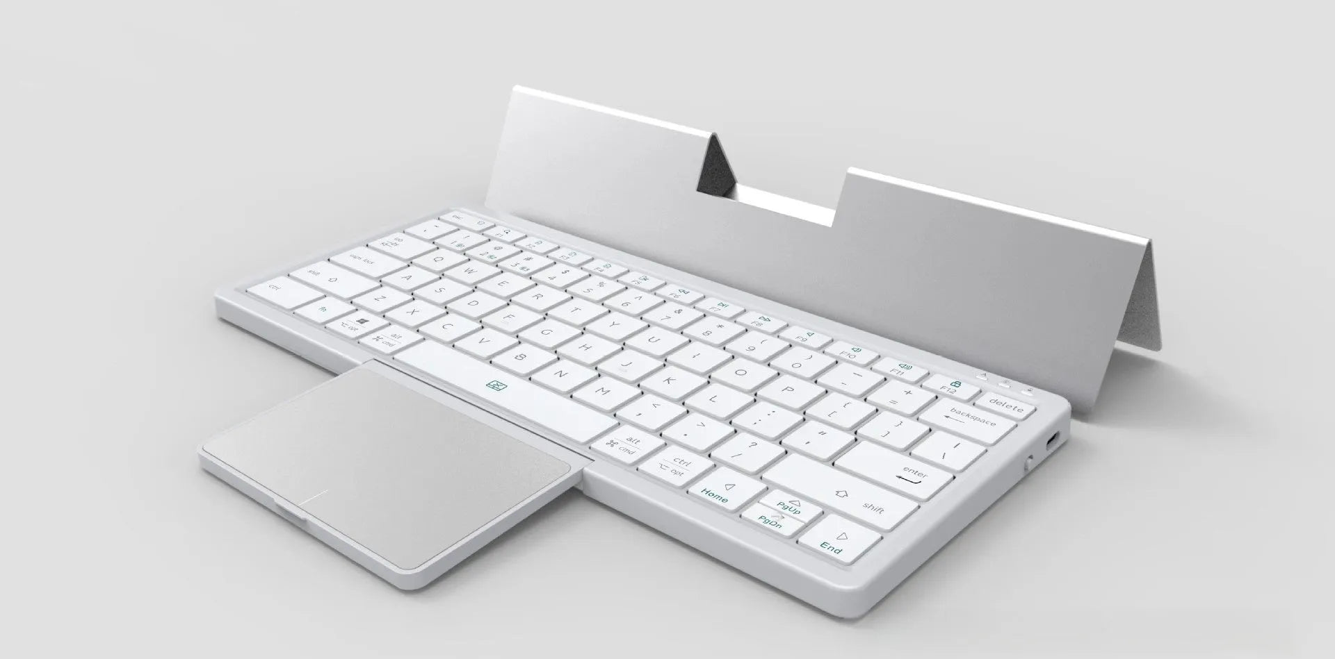 Three-in-one Bluetooth keyboard with touch pad in leather sheath stand for tablets and mobile phones