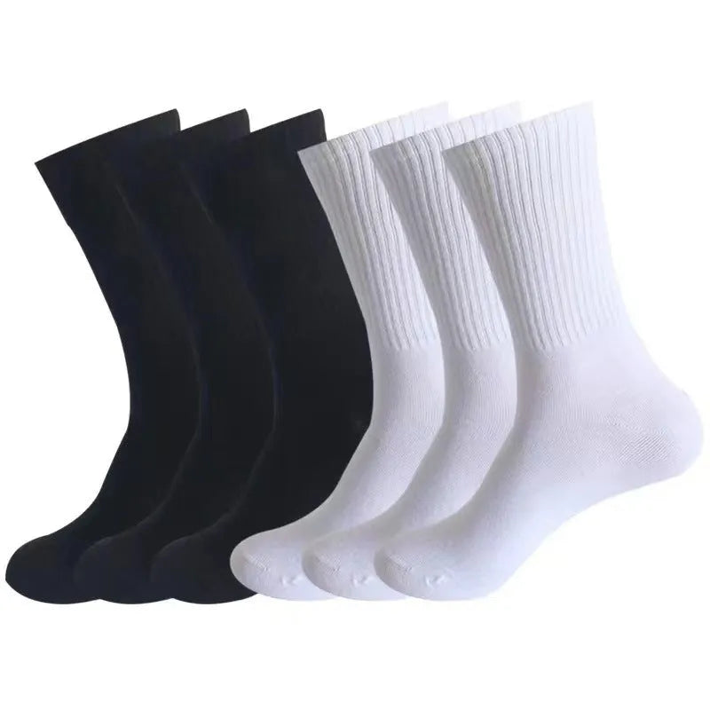Multi-purpose buffer socks mid-calf polyester cotton free size black white grey sports socks sweat absorption anti-friction