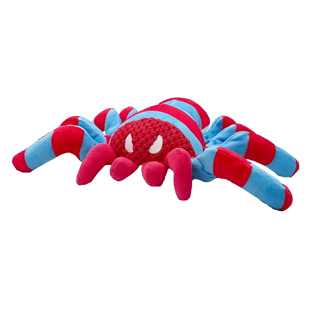 Red soft plush dog toy with squeaker for medium and large breed chewing and interactive play