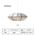 Japanese retro ceiling light in fabric and alloy, 40cm diameter milky white with black edge, warm light
