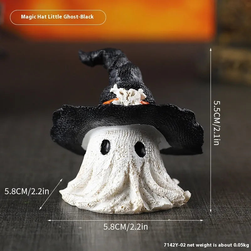 Resin wizard hat ornament in purple and black for Halloween Christmas Easter decoration
