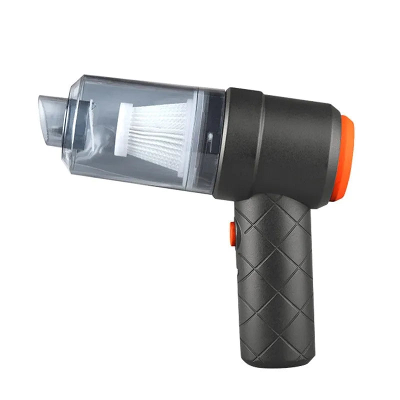 Car vacuum cleaner with wireless charging and dual suction and blowing function for vehicle interior cleaning