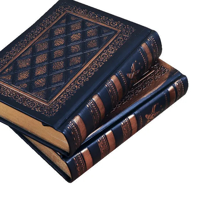 Embossed faux leather notepad with textured three-dimensional cover in bronze colour