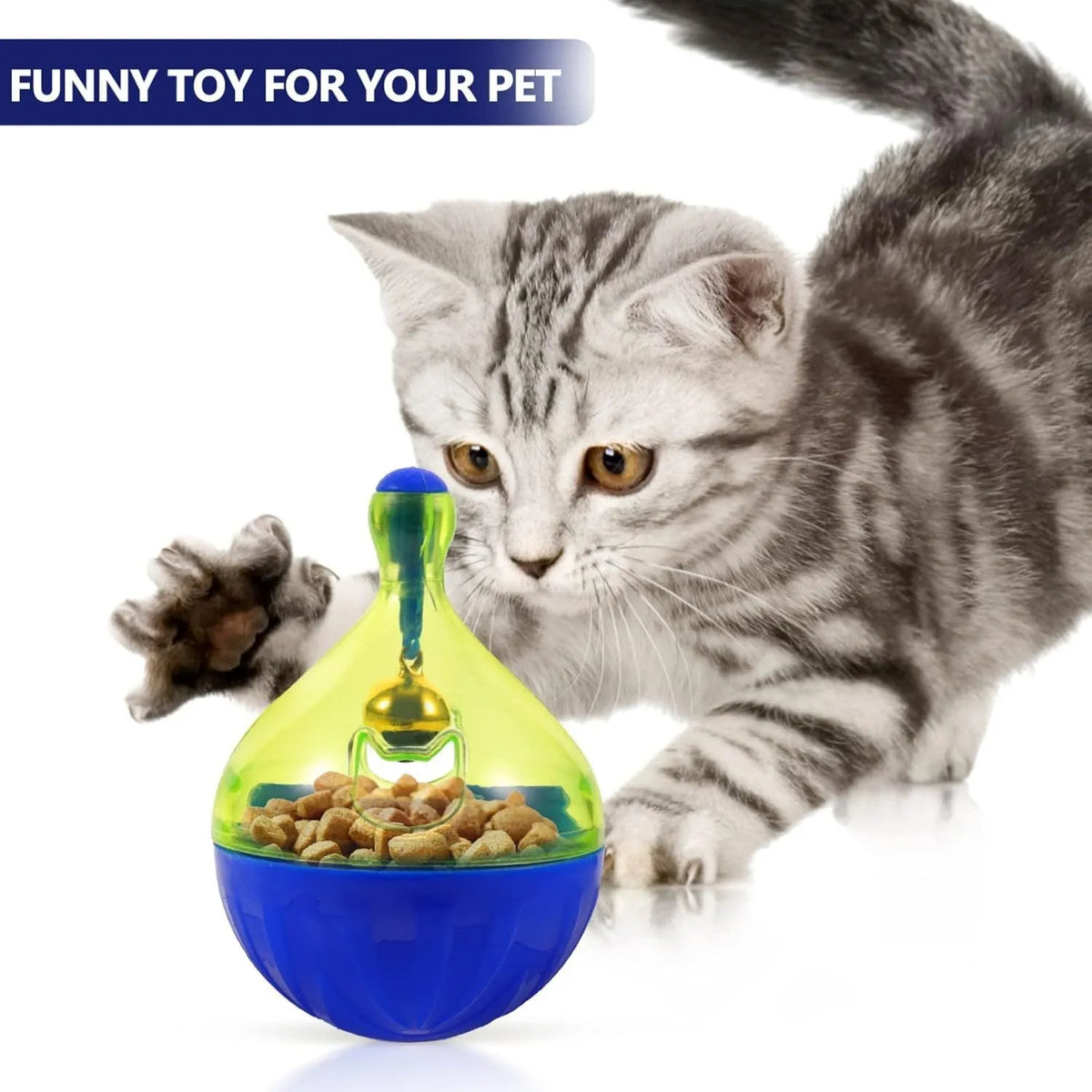 Interactive dog treat ball dispenser tumbler toy in size L, 14x10x10cm lightweight design for small medium pets