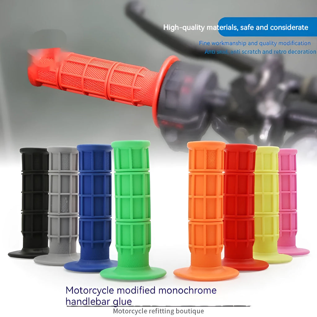 22mm diameter motorcycle handlebar grips in eight colour options including black, blue, green, grey