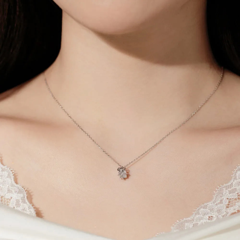 Women's 925 silver antlers necklace electroplated gold finish clavicle chain pendant jewellery
