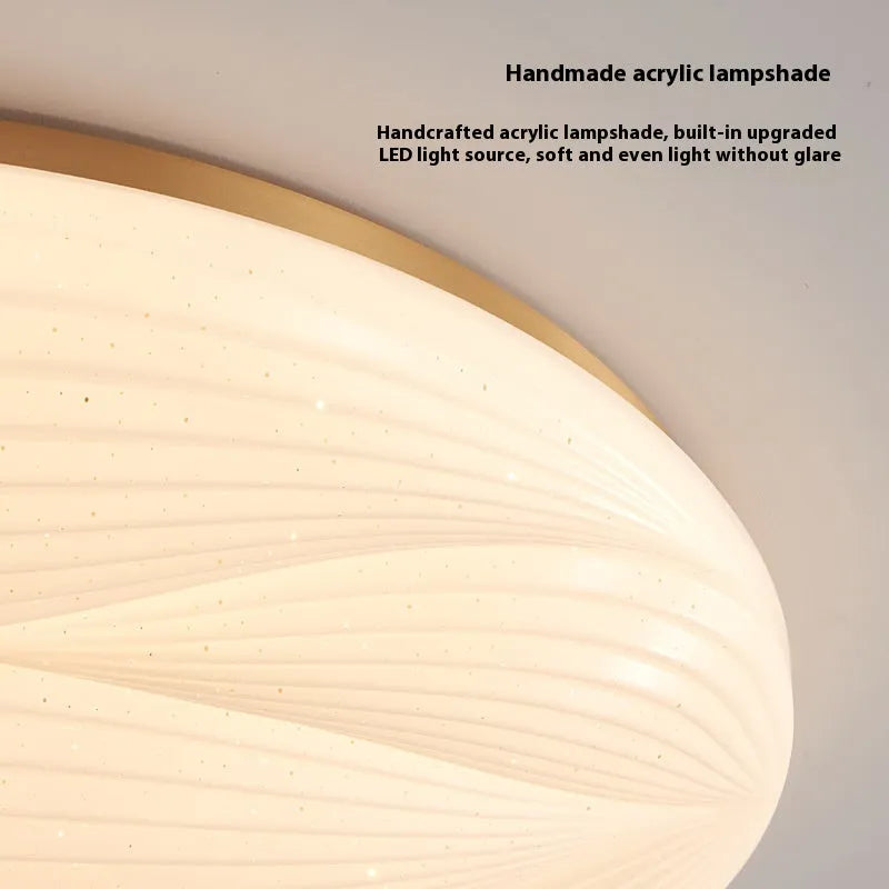 Modern copper round ceiling lamp for bedroom with multiple size options