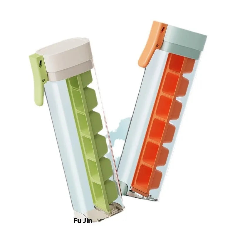 Food grade press-release ice cube tray with storage box in Maldives colour or pearl white.