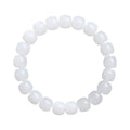 White jade barrel beads bracelet on wrist, Hetian jade, unisex casual style