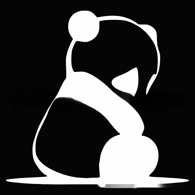 Peeking panda design automotive vinyl sticker for car decoration in black, white or laser colour finishes