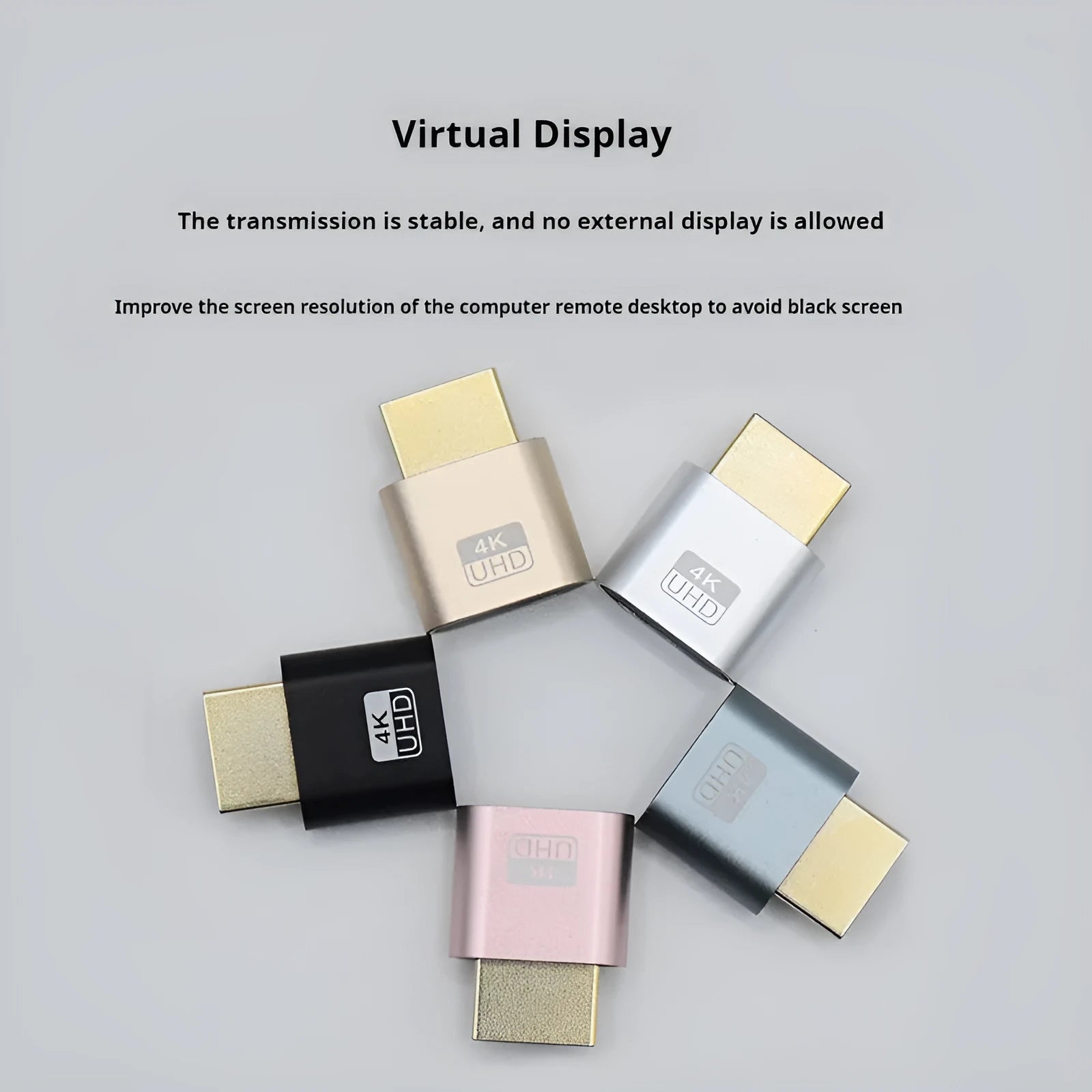 Graphics card HDMI dummy plug virtual display with 26.5mm interface in multiple colour options