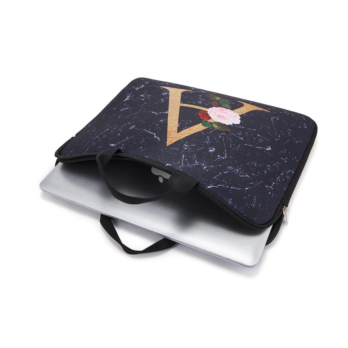 Purple anti-cut polyester laptop sleeve with character print for 13 to 17 inch notebooks