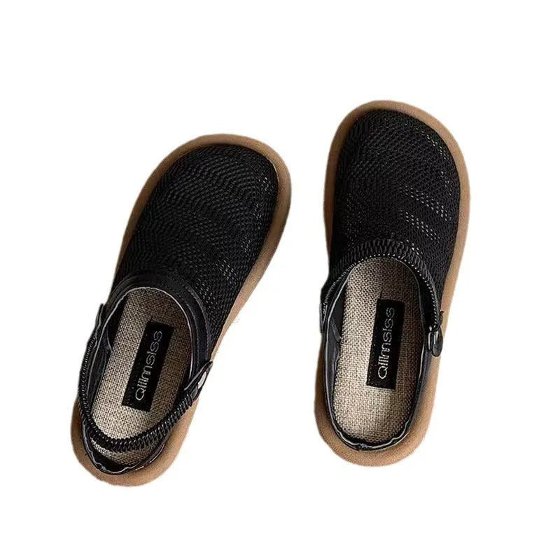 Breathable linen slip-on shoes with mesh lining and rubber soles in milky white colour