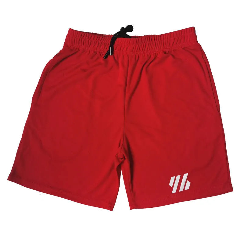 Men's metal silk fabric sports shorts in loose fit for running, shown in army green colour.