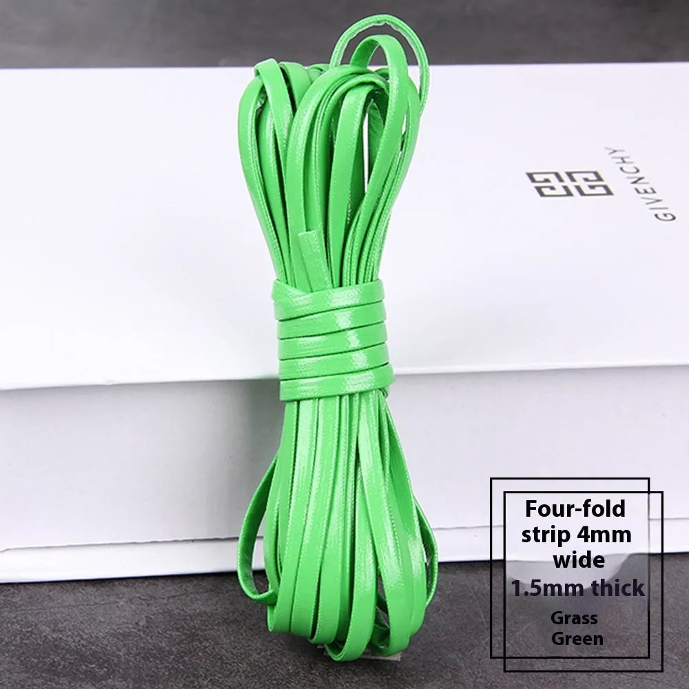 PU leather woven string cord in multiple colours showing different width options for crafting