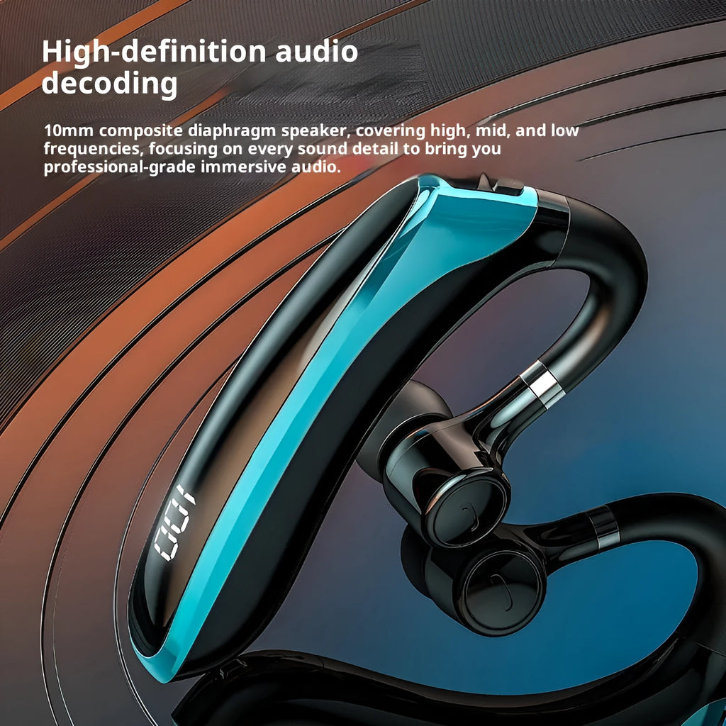 Bone conduction sports Bluetooth headset in ear hook style with digital display