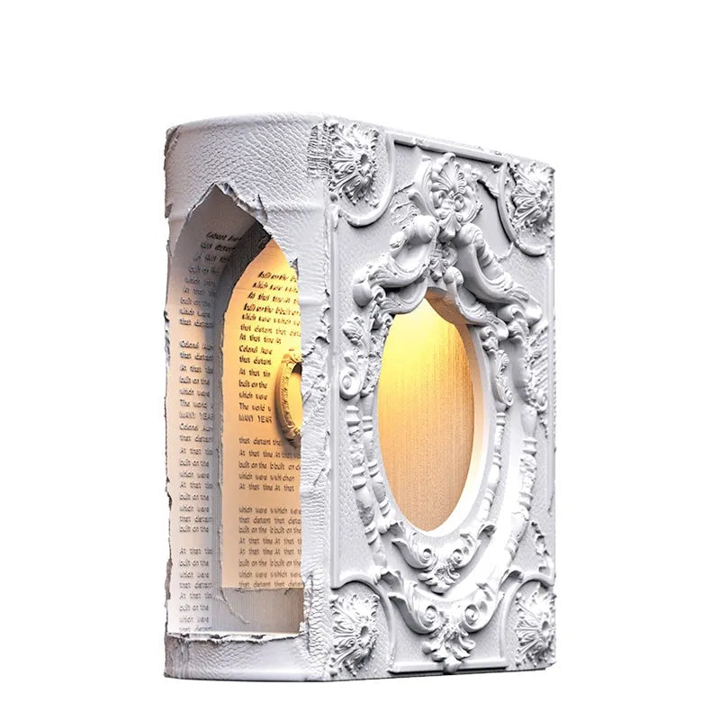 Magic Book gypsum table lamp in book shape for bedroom bedside ornament with switch control