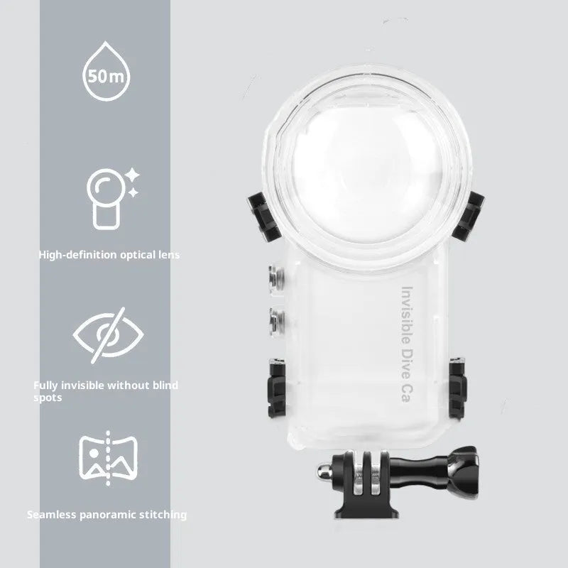 X3 fully invisible dive case waterproof sealed PC stainless steel acrylic 17cm