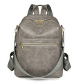 PU backpack large capacity square vertical shape telescopic handle available in gray black brown coffee