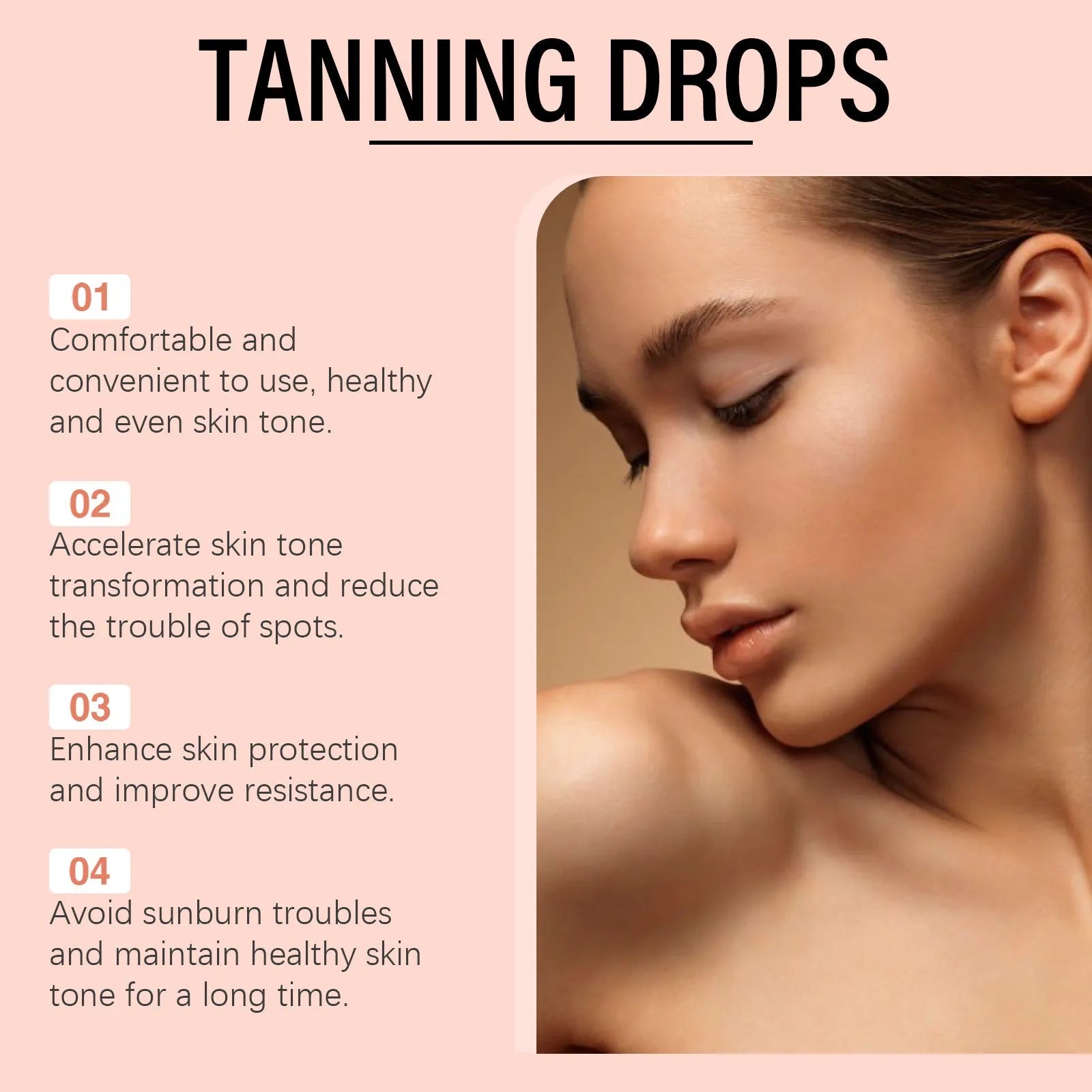 60ml bottle of Natural Beauty Black Drops dark spot correcting serum with droplet applicator.