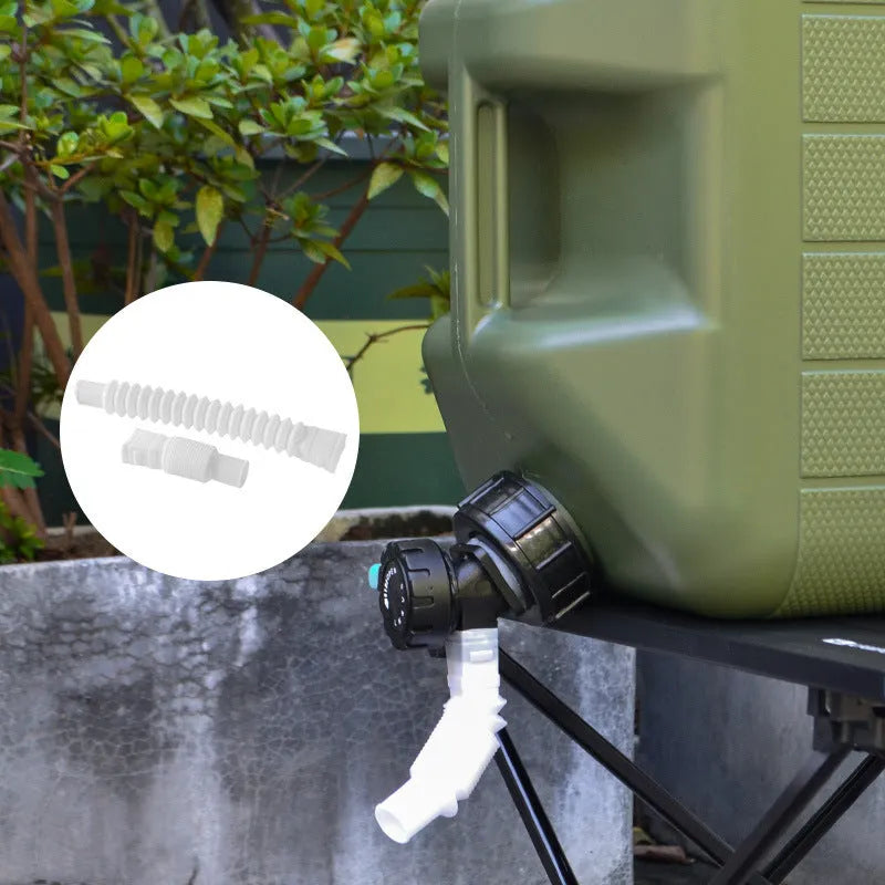 Army Green 18L PE plastic portable faucet water storage square bucket with outer cover