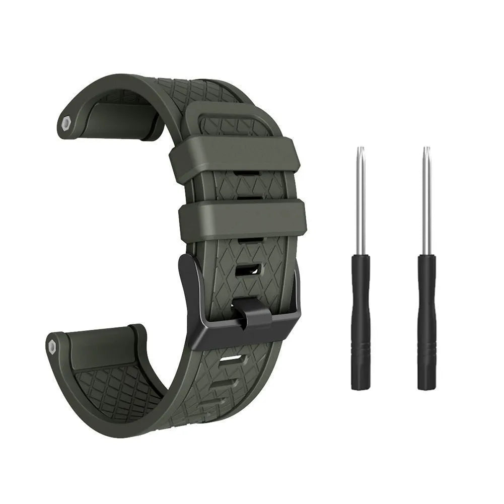 Jiaming 26mm silicone sports watch strap with stainless steel buckle in multiple colour options