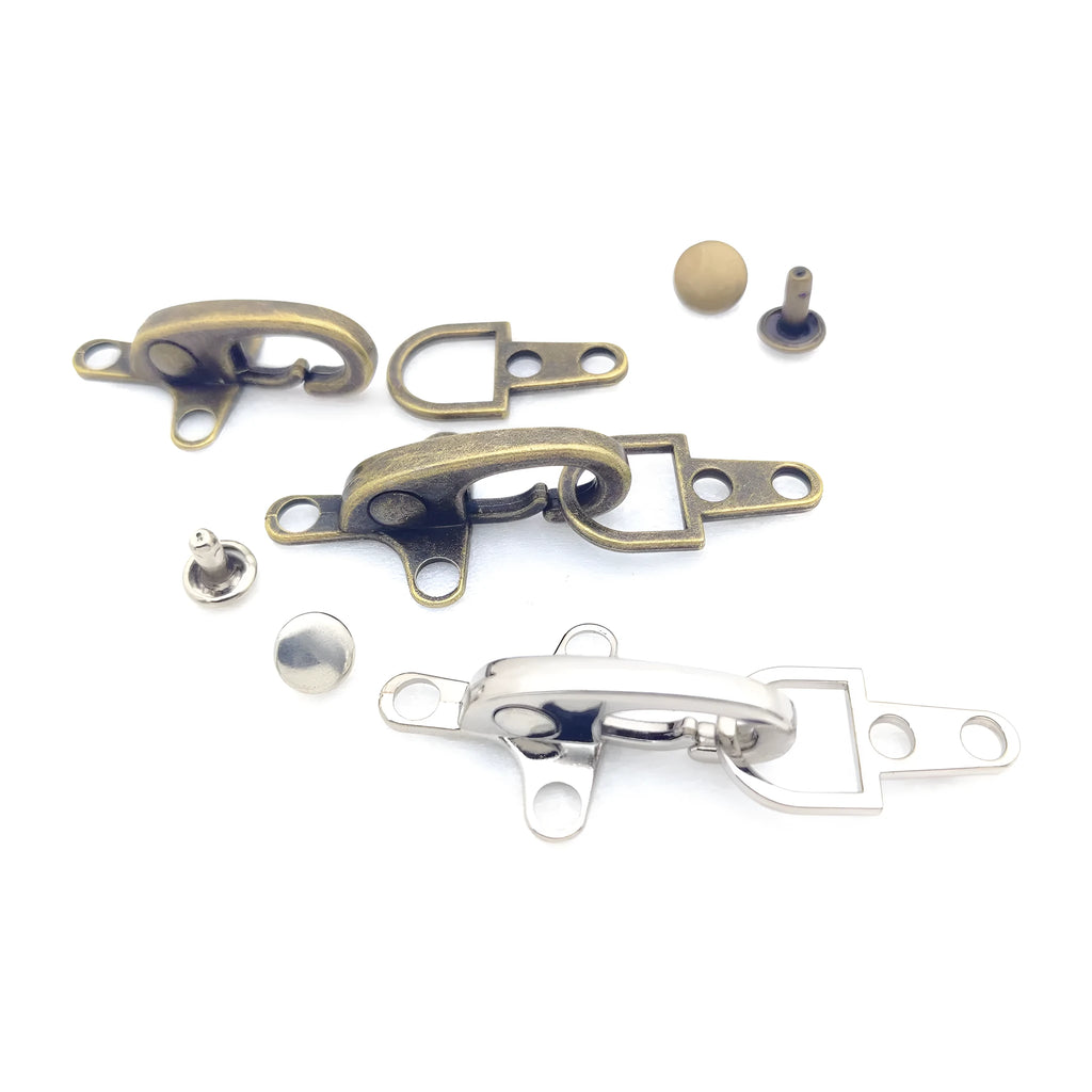 Alloy metal aircraft buckle decoration measuring 5.85cm in bronze, gold, gun colour, and silver finishes