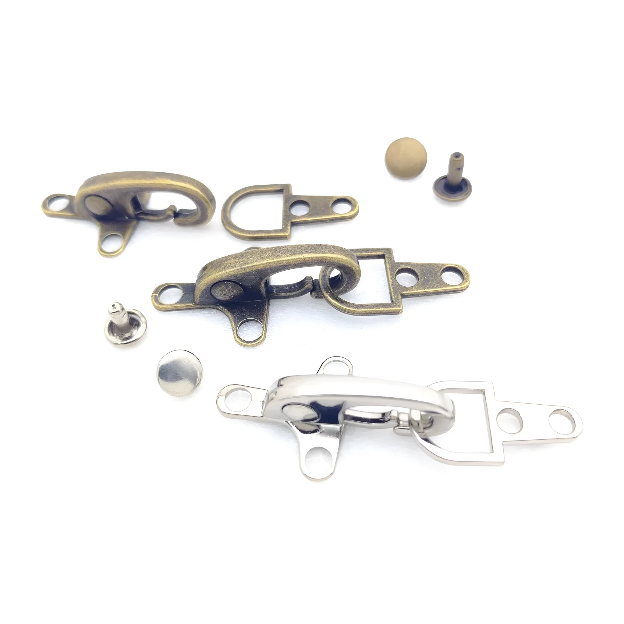 Alloy metal aircraft buckle decoration measuring 5.85cm in bronze, gold, gun colour, and silver finishes