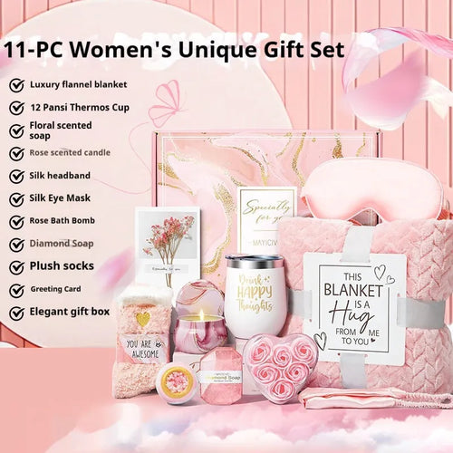 Aromatherapy bath gift set in a modern simplicity plastic container, dimensions 27x23x13 cm.