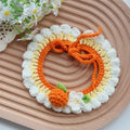 Handmade embroidered cotton scarf collar for small dog photo decoration in colourful print design