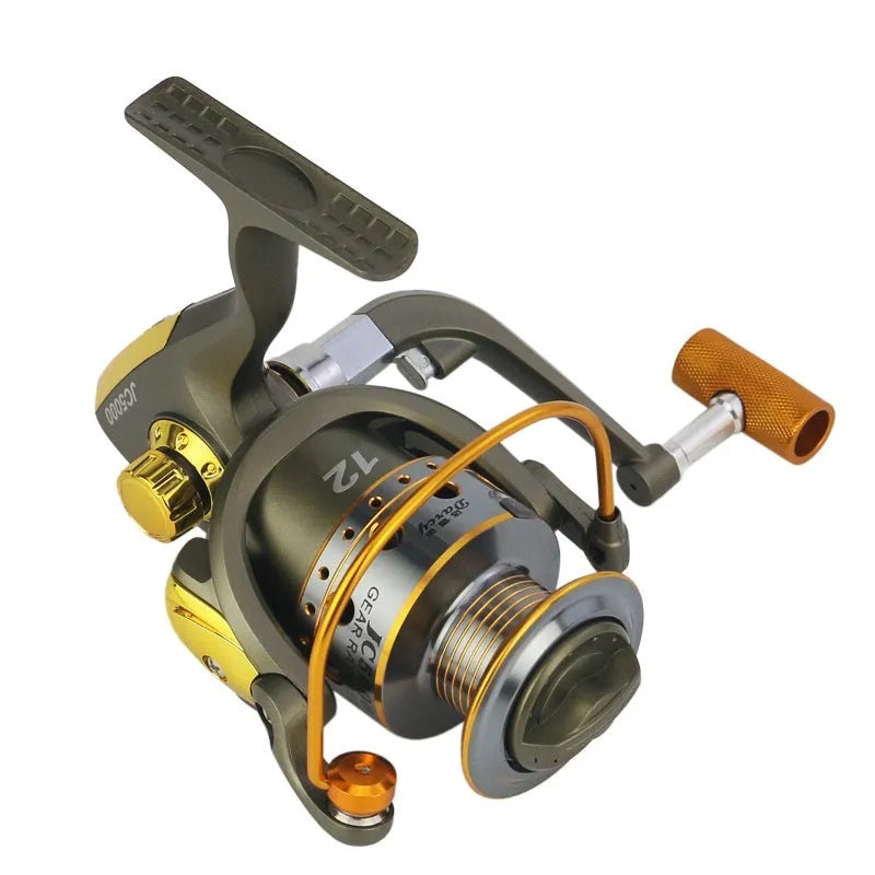 Multi-specification sea fishing reel with all metal spool and interchangeable handle in multiple model sizes
