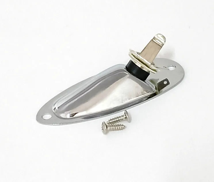 Electric guitar ST boat socket replacement part in black and silver alloy finishes