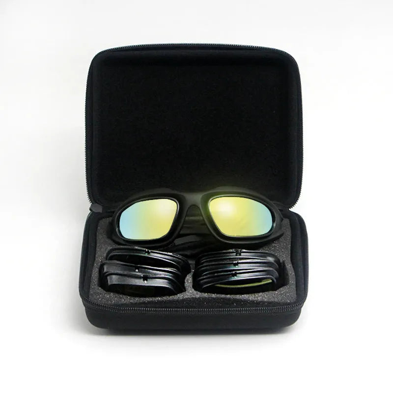 Polarized tactical sunglasses with full rim PC frame for outdoor cycling and sports activities