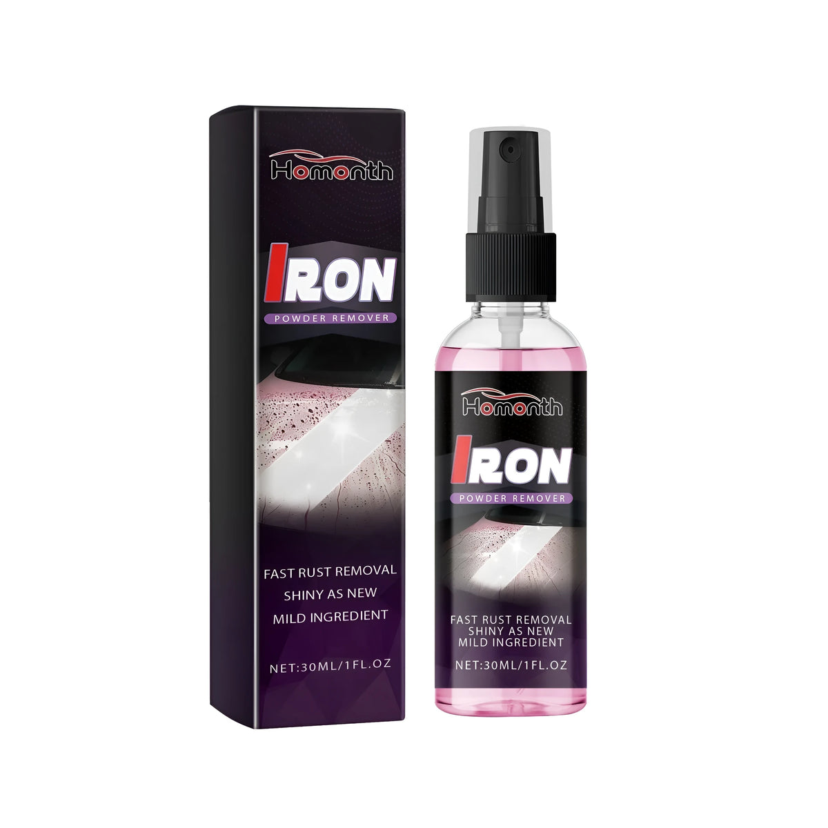 Iron Powder Remover Derusting Spray bottle 2.6x13.3cm for metal rust cleaning