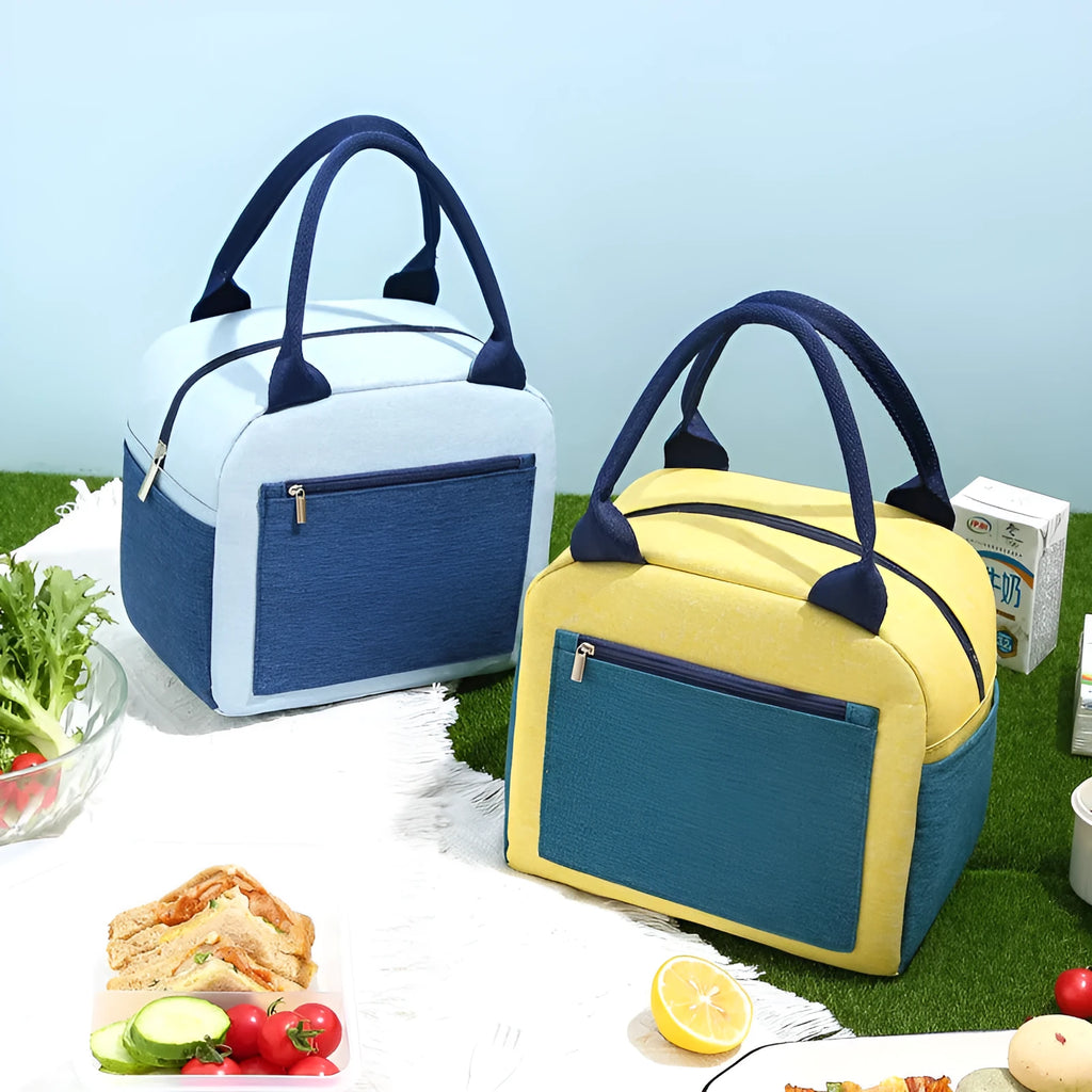 Aluminium foil lunch insulation bag in Oxford cloth with colour options for travel food transport