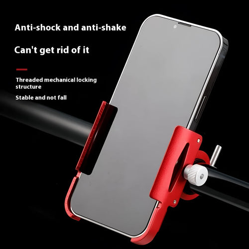 Aluminium alloy bicycle and motorcycle phone holder in black, red, titanium and colour options