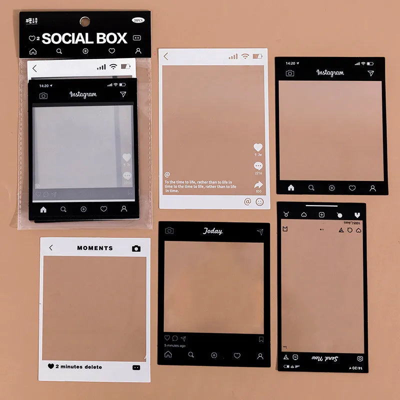 Frame Series retro decorative stickers pack with 15 transparent PET sheets