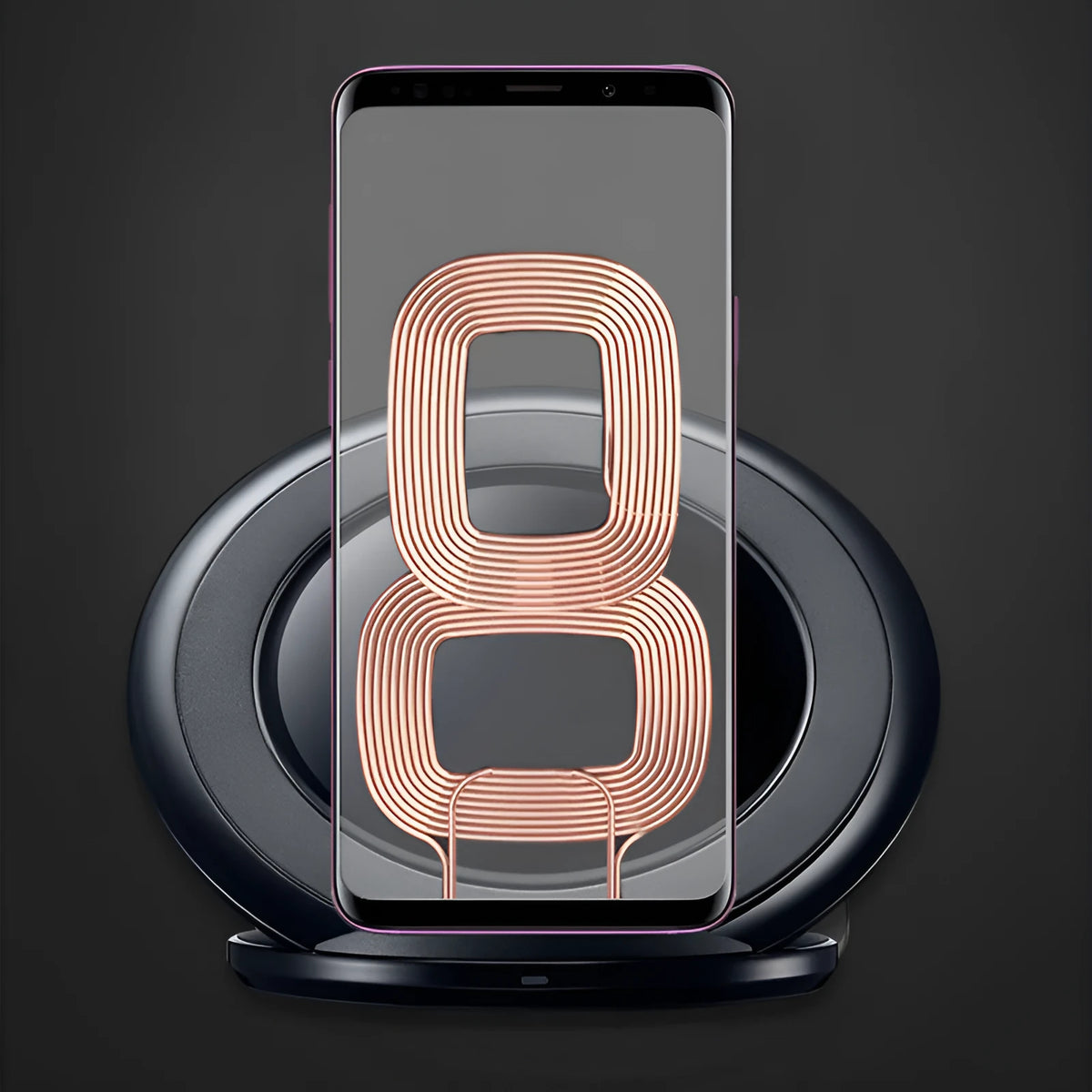 Qi fast wireless charger for Samsung Galaxy Note Edge in black with LED indicator
