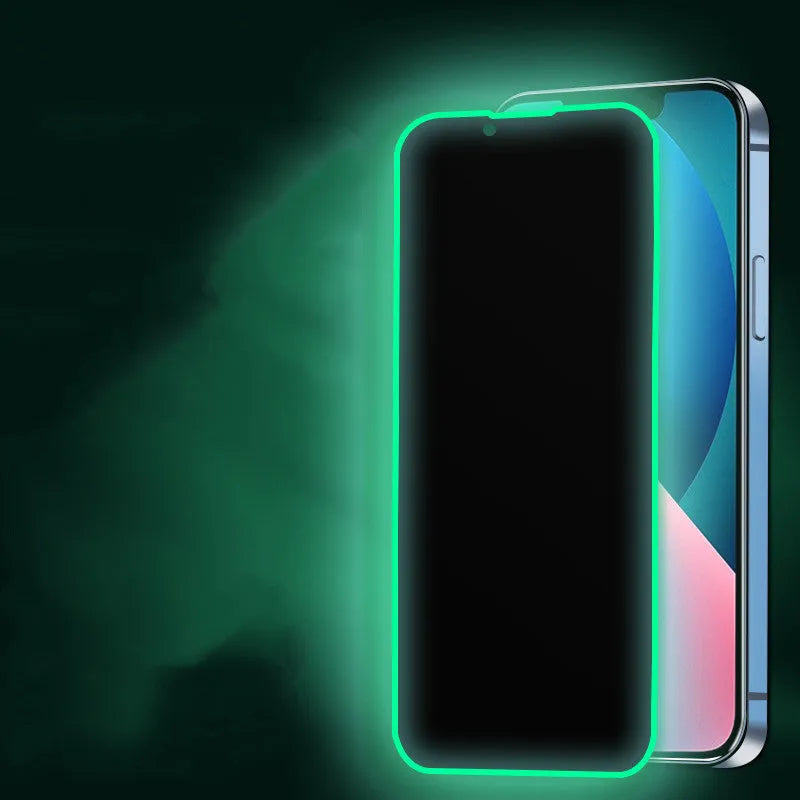 Luminous privacy tempered glass screen protector for iPhone, anti-peeping full coverage airbag edge