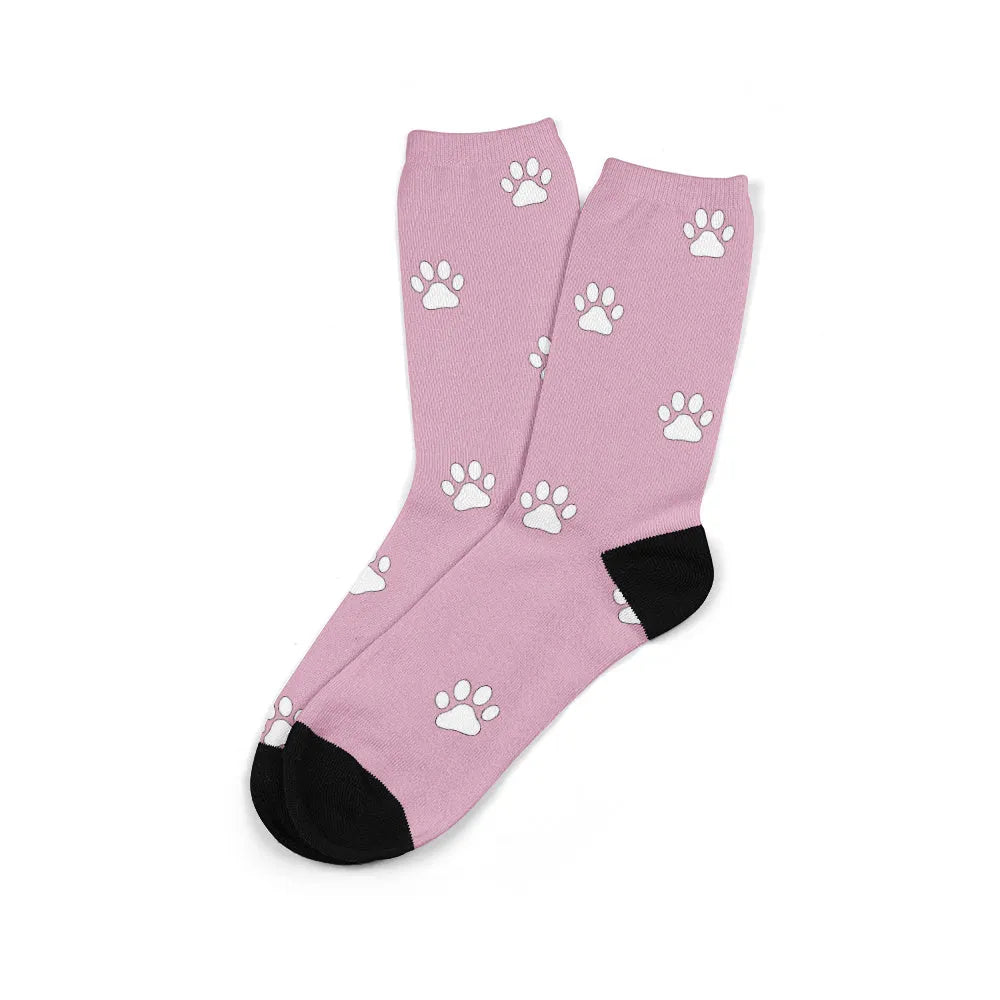 Personalised mid-calf tube socks with custom graphic printing in multiple colours