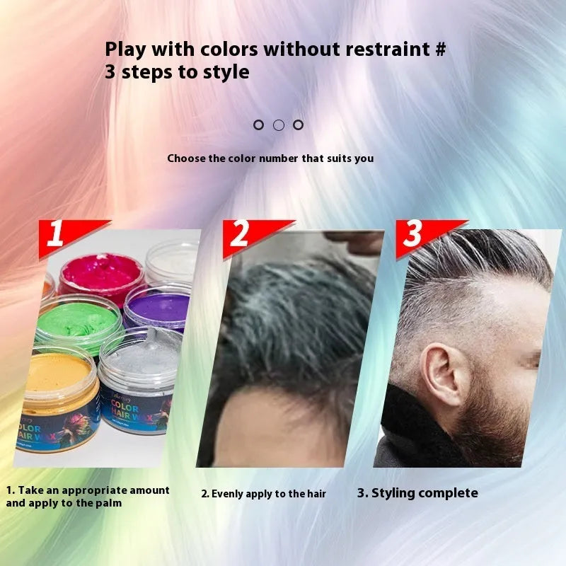 Jar of 120g coloured hair styling clay in one of nine available colours