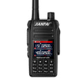 Black Interphone waterproof aviation headset with antenna, battery, charger, cable, and accessories on a table